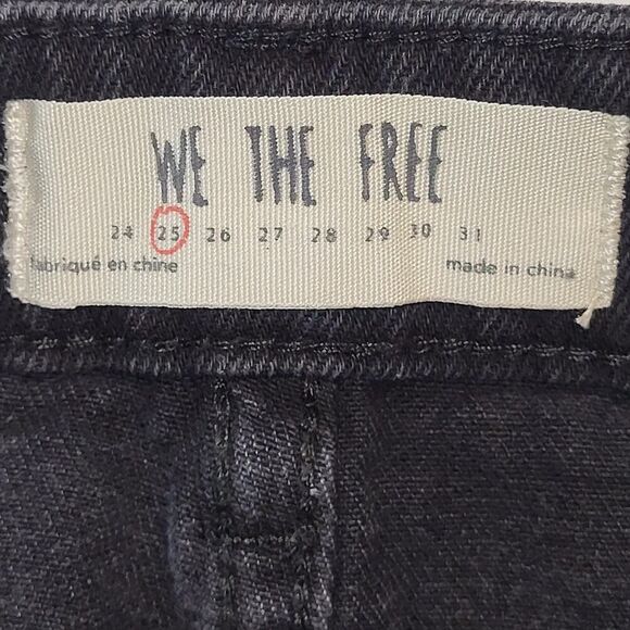 NEW We the Free Size 0 Black All Cotton Denim Mini Skirt Front Silver Zipper - Picture 2 of 12